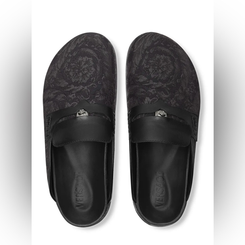 Versace Medusa Head-embellished Barocco-jacquard mules - Picture 2 of 16